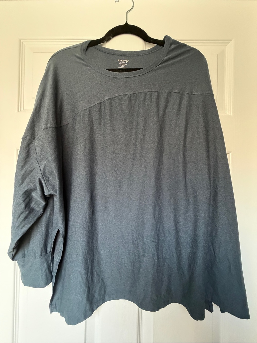 Old Navy Women's Activewear Long-Sleeve Tee Moisture Wicking Slate Blue Gray